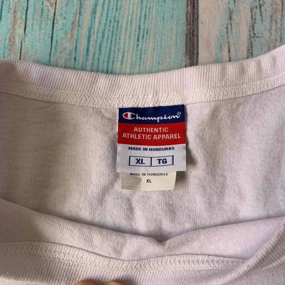 Champion White Short Sleeve Graphic Tee with Green Earth Print - Picture 5 of 6